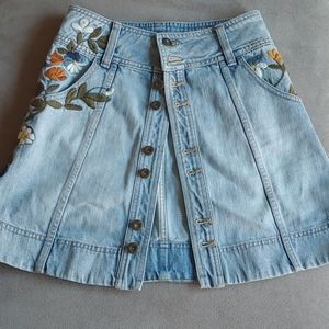 Free People button-down jean skirt